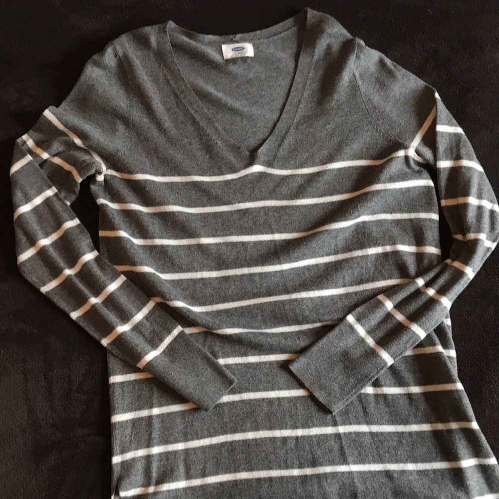 Grey striped sweater